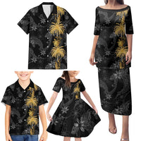 Hawaiian Honu And Surfboards Family Matching Puletasi and Hawaiian Shirt Gold Style LT05 - Polynesian Pride