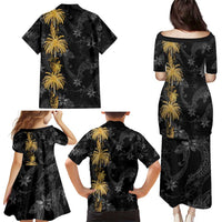 Hawaiian Honu And Surfboards Family Matching Puletasi and Hawaiian Shirt Gold Style LT05 - Polynesian Pride