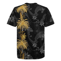 Hawaiian Honu And Surfboards Rugby Jersey Gold Style - Polynesian Pride