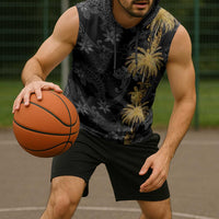 Hawaiian Honu And Surfboards Sleeveless Hoodie Gold Style - Polynesian Pride