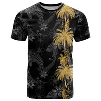 Hawaiian Honu And Surfboards T Shirt Gold Style - Polynesian Pride