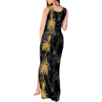 Hawaiian Honu And Surfboards Tank Maxi Dress Gold Style LT05 - Polynesian Pride