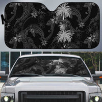 Hawaiian Honu And Surfboards Auto Sun Shade Silver Style - Polynesian Pride