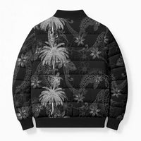 Hawaiian Honu And Surfboards Bomber Puffer Jacket Silver Style - Polynesian Pride