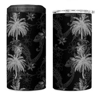 Hawaiian Honu And Surfboards 4 in 1 Can Cooler Tumbler Silver Style - Polynesian Pride