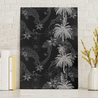 Hawaiian Honu And Surfboards Canvas Wall Art Silver Style - Polynesian Pride