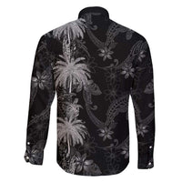 Hawaiian Honu And Surfboards Family Matching Off Shoulder Maxi Dress and Hawaiian Shirt Silver Style - Polynesian Pride