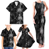 Hawaiian Honu And Surfboards Family Matching Tank Maxi Dress and Hawaiian Shirt Silver Style - Polynesian Pride