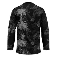 Hawaiian Honu And Surfboards Hockey Jersey Silver Style LT05 - Polynesian Pride
