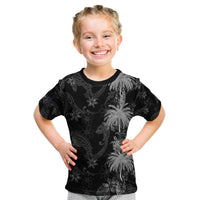 Hawaiian Honu And Surfboards Kid T Shirt Silver Style LT05 Silver - Polynesian Pride