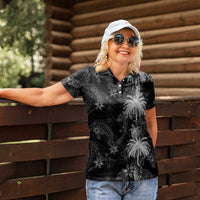 Hawaiian Honu And Surfboards Women Polo Shirt Silver Style - Polynesian Pride