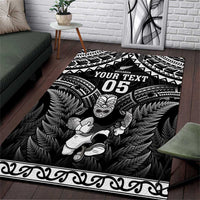 Custom New Zealand Maori Tiki Rugby Area Rug Go Aotearoa Maori Pattern