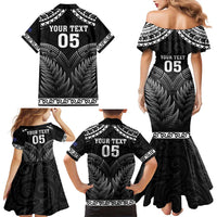 Custom New Zealand Maori Tiki Rugby Family Matching Mermaid Dress and Hawaiian Shirt Go Aotearoa Maori Pattern LT05 - Polynesian Pride
