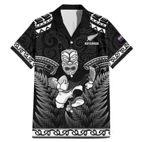 Custom New Zealand Maori Tiki Rugby Family Matching Mermaid Dress and Hawaiian Shirt Go Aotearoa Maori Pattern LT05 Dad's Shirt - Short Sleeve Black - Polynesian Pride
