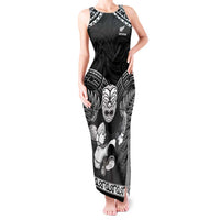 Custom New Zealand Maori Tiki Rugby Tank Maxi Dress Go Aotearoa Maori Pattern LT05 Women Black - Polynesian Pride