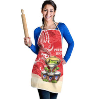 Puerto Rico Apron Coqui Frog With Polynesian Pattern - Polynesian Pride