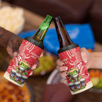 Personalized Puerto Rico 4 in 1 Can Cooler Tumbler Coqui Frog With Polynesian Pattern - Polynesian Pride