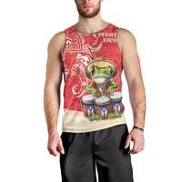 Personalized Puerto Rico Men Tank Top Coqui Frog With Polynesian Pattern - Polynesian Pride
