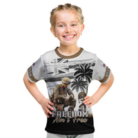 Hawaii Veterans Day Kid T Shirt Honor The Fallen Flag Grunge Style LT05 White - Polynesian Pride