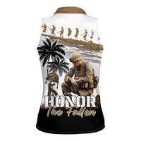 Hawaii Veterans Day Women Sleeveless Polo Shirt Honor The Fallen Flag Grunge Style LT05 - Polynesian Pride