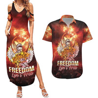 Hawaii Veterans Day Couples Matching Summer Maxi Dress and Hawaiian Shirt May We Never Forget Freedom Isn't Free