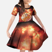 Hawaii Veterans Day Family Matching Off The Shoulder Long Sleeve Dress and Hawaiian Shirt May We Never Forget Freedom Isn't Free LT05 Daughter's Dress Red - Polynesian Pride
