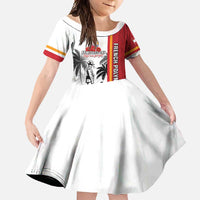 French Polynesia Armistice Day Family Matching Mermaid Dress and Hawaiian Shirt Lest We Forget Flag Style LT05 Daughter's Dress Red - Polynesian Pride