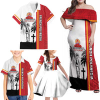 French Polynesia Armistice Day Family Matching Off Shoulder Maxi Dress and Hawaiian Shirt Lest We Forget Flag Style LT05 - Polynesian Pride