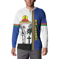 New Caledonia Armistice Day Button Sweatshirt Lest We Forget Flag Style LT05 - Polynesian Pride