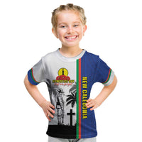 New Caledonia Armistice Day Kid T Shirt Lest We Forget Flag Style LT05 Navy - Polynesian Pride