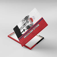 Wallis and Futuna Armistice Day Canvas Wall Art Lest We Forget Flag Style LT05 With Frame White - Polynesian Pride