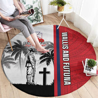 Wallis and Futuna Armistice Day Round Carpet Lest We Forget Flag Style LT05 - Polynesian Pride