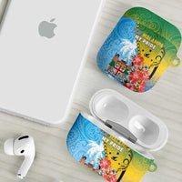 Malampa Fiji Day AirPods Case Tribal Pattern With Tropical Flowers - Polynesian Pride