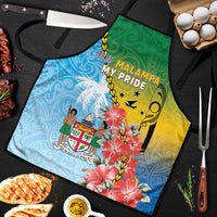 Malampa Fiji Day Apron Tribal Pattern With Tropical Flowers - Polynesian Pride