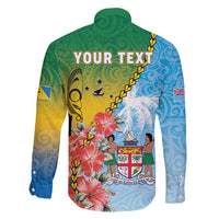 Personalised Malampa Fiji Day Family Matching Mermaid Dress and Hawaiian Shirt Tribal Pattern With Tropical Flowers - Polynesian Pride