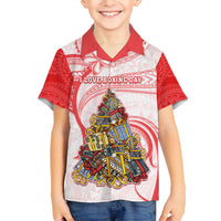 Personalized Happy Boxing Day Kid Hawaiian Shirt Polynesian Gift Boxes Christmas Tree LT05 Kid Red - Polynesian Pride