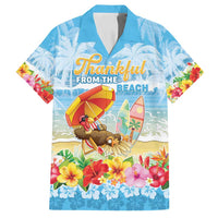 Personalised Hawaii Funny Thanksgiving Family Matching Off Shoulder Short Dress and Hawaiian Shirt Thankful From The Beach