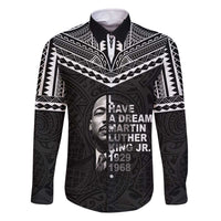 American Samoa MLK Day Family Matching Off The Shoulder Long Sleeve Dress and Hawaiian Shirt Polynesian Style