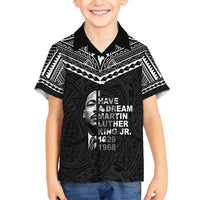 American Samoa MLK Day Family Matching Off Shoulder Short Dress and Hawaiian Shirt Polynesian Style