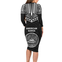 American Samoa MLK Day Long Sleeve Bodycon Dress Polynesian Style LT05 - Polynesian Pride