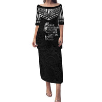 American Samoa MLK Day Puletasi Polynesian Style LT05 Long Dress Black - Polynesian Pride