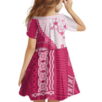 Bula Fiji Family Matching Puletasi and Hawaiian Shirt Pink Plumeria Masi Tapa Pattern LT05 - Polynesian Pride
