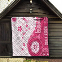 Bula Fiji Quilt Pink Plumeria Masi Tapa Pattern LT05 - Polynesian Pride