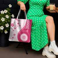 Bula Fiji Tote Bag Pink Plumeria Masi Tapa Pattern LT05 - Polynesian Pride
