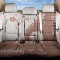 Bula Fiji Back Car Seat Cover Brown Plumeria Masi Tapa Pattern LT05 One Size Brown - Polynesian Pride