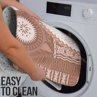 Bula Fiji Bathroom Set Brown Plumeria Masi Tapa Pattern - Polynesian Pride