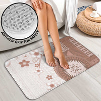 Bula Fiji Bathroom Set Brown Plumeria Masi Tapa Pattern - Polynesian Pride