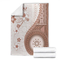 Bula Fiji Blanket Brown Plumeria Masi Tapa Pattern LT05 - Polynesian Pride
