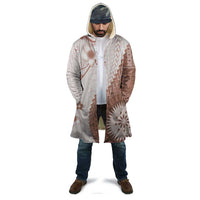 Bula Fiji Cloak Brown Plumeria Masi Tapa Pattern - Polynesian Pride