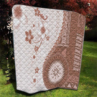 Bula Fiji Quilt Brown Plumeria Masi Tapa Pattern LT05 - Polynesian Pride
